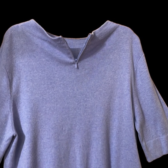 Talbots Cotton Blend Violet Round Neck Elbow Length Sleeves Sweater Top Size L - Picture 10 of 12